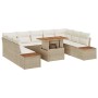 Conjunto de Comedor de Jardín con cojín 10 pcs Beige y Crema en Sofás de exterior | Comprar online en Foru.es