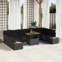 Conjunto de Comedor de Jardín con cojín 11 pcs Negro y Marrón en Sofás de exterior | Comprar online en Foru.es