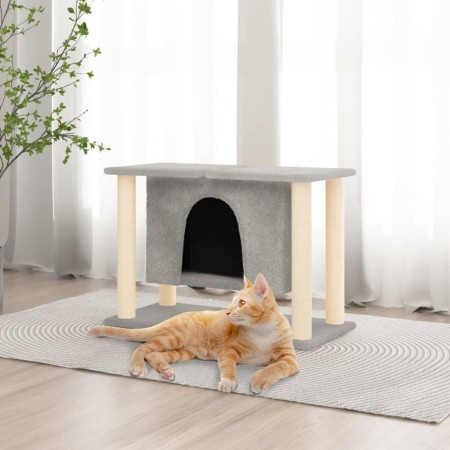 Rascador para gatos con postes de sisal gris claro 190 cm de vidaXL, Mobiliario para gatos - Ref: Foro24-171658, Precio: 57,9...