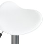 Taburete de cocina de acero cromado y cuero artificial blanco en Taburetes de cocina | Comprar online en Foru.es