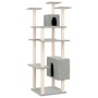 Rascador para gatos con postes de sisal gris claro 162 cm de vidaXL, Mobiliario para gatos - Ref: Foro24-171634, Precio: 59,3...
