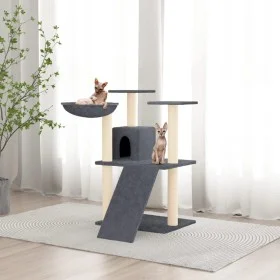 Rascador para gatos con postes de sisal gris oscuro 83 cm de vidaXL, Mobiliario para gatos - Ref: Foro24-171653, Precio: 51,0...