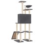 Rascador para gatos con postes de sisal gris oscuro 166 cm de vidaXL, Mobiliario para gatos - Ref: Foro24-171683, Precio: 83,...