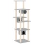 Rascador para gatos con postes de sisal gris claro 169 cm de vidaXL, Mobiliario para gatos - Ref: Foro24-171673, Precio: 114,...