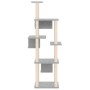 Rascador para gatos con postes de sisal gris claro 169 cm de vidaXL, Mobiliario para gatos - Ref: Foro24-171673, Precio: 114,...