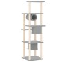 Rascador para gatos con postes de sisal gris claro 169 cm de vidaXL, Mobiliario para gatos - Ref: Foro24-171673, Precio: 114,...