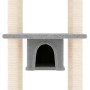 Rascador para gatos con postes de sisal gris claro 169 cm de vidaXL, Mobiliario para gatos - Ref: Foro24-171673, Precio: 114,...