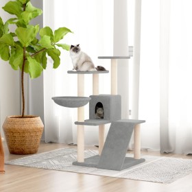 Rascador para gatos con postes de sisal gris claro 94 cm de vidaXL, Mobiliario para gatos - Ref: Foro24-171703, Precio: 49,97...