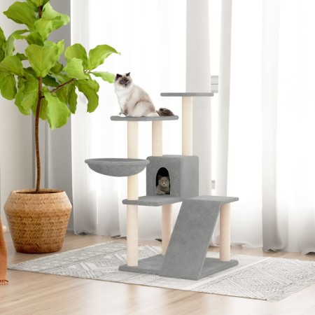 Rascador para gatos con postes de sisal gris claro 94 cm de vidaXL, Mobiliario para gatos - Ref: Foro24-171703, Precio: 49,97...
