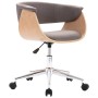 Silla de oficina giratoria de madera curvada y tela gris taupe en Sillas de oficina | Comprar online en Foru.es