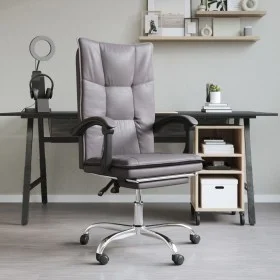 Silla de oficina reclinable cuero sintético gris de vidaXL, Sillas de oficina - Ref: Foro24-349755, Precio: 94,57 €, Descuent...
