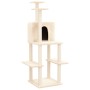 Rascador para gatos con postes de sisal color crema 144,5 cm de vidaXL, Mobiliario para gatos - Ref: Foro24-171630, Precio: 6...