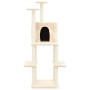 Rascador para gatos con postes de sisal color crema 144,5 cm de vidaXL, Mobiliario para gatos - Ref: Foro24-171630, Precio: 6...