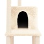 Rascador para gatos con postes de sisal color crema 144,5 cm de vidaXL, Mobiliario para gatos - Ref: Foro24-171630, Precio: 6...