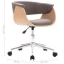 Silla de oficina giratoria de madera curvada y tela gris taupe en Sillas de oficina | Comprar online en Foru.es