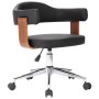 Silla de oficina giratoria madera curvada cuero sintético negro en Sillas de oficina | Comprar online en Foru.es
