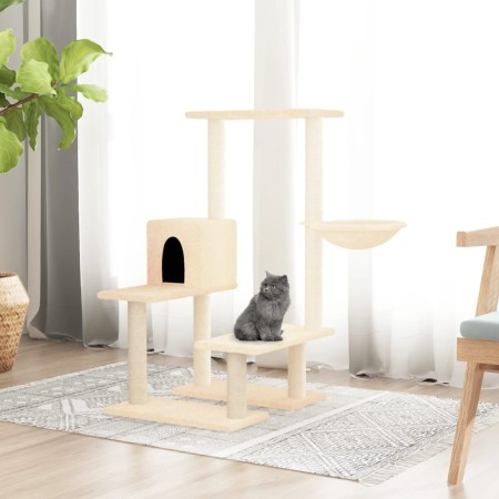 Rascador para gatos con postes de sisal color crema 94,5 cm de vidaXL, Mobiliario para gatos - Ref: Foro24-171639, Precio: 45...