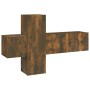 Set de muebles de TV 3 pzas madera contrachapada roble ahumado de vidaXL, Muebles TV - Ref: Foro24-3120224, Precio: 84,49 €, ...