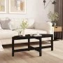 Mesa de centro de madera maciza de pino negro 118x63x45 cm de vidaXL, Mesas de centro - Ref: Foro24-822321, Precio: 51,95 €, ...