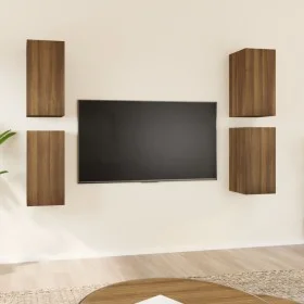 Muebles TV 4 uds madera contrachapada marrón roble 30,5x30x60cm de vidaXL, Muebles TV - Ref: Foro24-3120328, Precio: 94,54 €,...