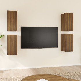 Muebles TV 4 uds madera contrachapada marrón roble 30,5x30x60cm de vidaXL, Muebles TV - Ref: Foro24-3120328, Precio: 95,65 €,...