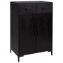 Zapatero de madera maciza de pino negro 75x40x110 cm de vidaXL, Zapateros y organizadores de calzado - Ref: Foro24-349934, Pr...