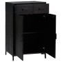 Zapatero de madera maciza de pino negro 75x40x110 cm de vidaXL, Zapateros y organizadores de calzado - Ref: Foro24-349934, Pr...