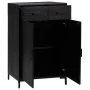 Zapatero de madera maciza de pino negro 75x40x110 cm de vidaXL, Zapateros y organizadores de calzado - Ref: Foro24-349934, Pr...