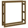 Estante para leña madera maciza pino marrón miel 100x25x100 cm de vidaXL, Accesorios para bolsas y soportes de leña - Ref: Fo...