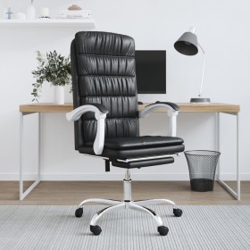 Silla de oficina reclinable cuero sintético negro de vidaXL, Sillas de oficina - Ref: Foro24-349653, Precio: 114,19 €, Descue...