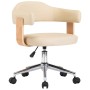 Silla de oficina giratoria madera curvada cuero sintético crema en Sillas de oficina | Comprar online en Foru.es