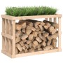 Soporte para leña de exterior madera maciza pino 108x52x74 cm de vidaXL, Bolsas y soportes de leña - Ref: Foro24-822631, Prec...