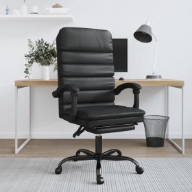Silla de oficina reclinable masaje cuero sintético negro de vidaXL, Sillas de oficina - Ref: Foro24-349727, Precio: 117,81 €,...
