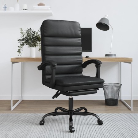 Silla de oficina reclinable masaje cuero sintético negro de vidaXL, Sillas de oficina - Ref: Foro24-349727, Precio: 117,81 €,...