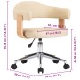 Silla de oficina giratoria madera curvada cuero sintético crema en Sillas de oficina | Comprar online en Foru.es