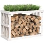 Soporte para leña de exterior madera pino blanco 108x52x74 cm de vidaXL, Bolsas y soportes de leña - Ref: Foro24-822632, Prec...