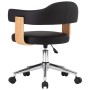 Silla de oficina giratoria madera curvada cuero sintético negro en Sillas de oficina | Comprar online en Foru.es