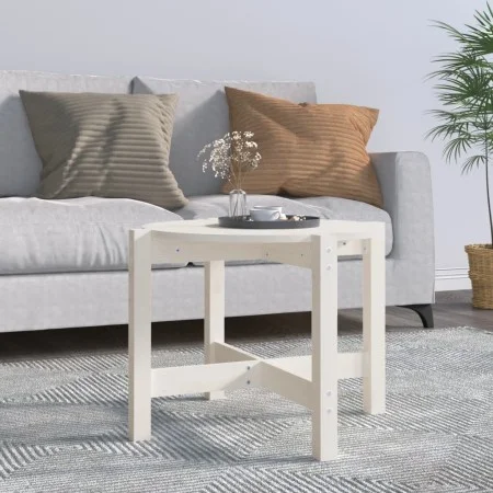 Mesa de centro de madera maciza de pino blanco 62,5x45 cm de vidaXL, Mesas de centro - Ref: Foro24-822303, Precio: 44,04 €, D...