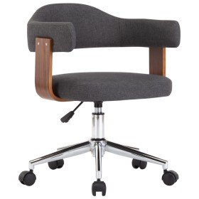 Silla de oficina giratoria de madera curvada y tela gris en Sillas de oficina | Comprar online en Foru.es