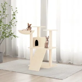 Rascador para gatos con postes de sisal color crema 83 cm de vidaXL, Mobiliario para gatos - Ref: Foro24-171651, Precio: 50,4...