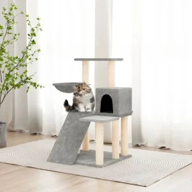 Rascador para gatos con postes de sisal gris claro 82 cm de vidaXL, Mobiliario para gatos - Ref: Foro24-171661, Precio: 49,53...