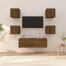Juego de muebles de pared para TV contrachapado roble marrón de vidaXL, Muebles TV - Ref: Foro24-3120304, Precio: 130,66 €, D...