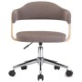 Silla de oficina giratoria de madera curvada y tela gris taupe en Sillas de oficina | Comprar online en Foru.es