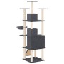 Rascador para gatos con postes de sisal gris oscuro 175 cm de vidaXL, Mobiliario para gatos - Ref: Foro24-171686, Precio: 91,...