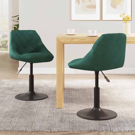 Sillas de comedor giratorias 2 unidades terciopelo verde oscuro en Sillas de comedor | Comprar online en Foru.es