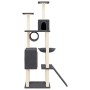 Rascador para gatos con postes de sisal gris oscuro 168 cm de vidaXL, Mobiliario para gatos - Ref: Foro24-171701, Precio: 69,...