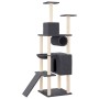 Rascador para gatos con postes de sisal gris oscuro 168 cm de vidaXL, Mobiliario para gatos - Ref: Foro24-171701, Precio: 69,...