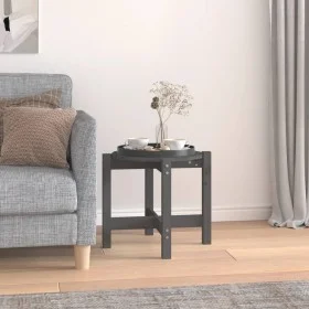 Mesa de centro de madera maciza de pino gris Ø52,5x45 cm de vidaXL, Mesas de centro - Ref: Foro24-822309, Precio: 28,70 €, De...