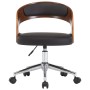 Silla de oficina giratoria madera curvada cuero sintético negro en Sillas de oficina | Comprar online en Foru.es