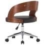 Silla de oficina giratoria madera curvada cuero sintético negro en Sillas de oficina | Comprar online en Foru.es